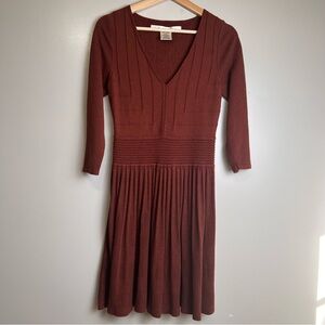 Max Studio Women's Chocolate Brown Size M Sweater At the Knee Dress EUC